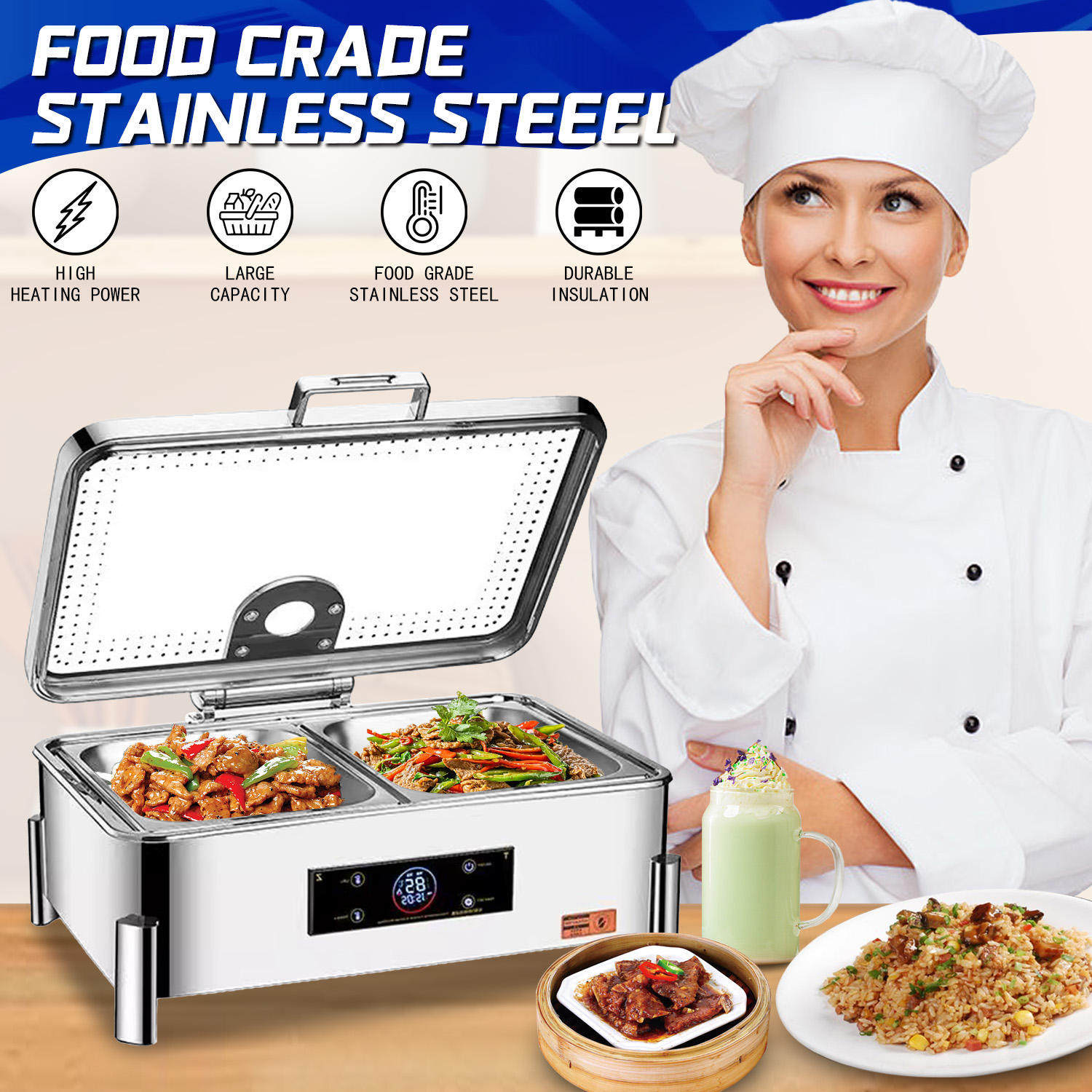 Buffet Stove 干湿两用自助餐炉电加热智能触控保温炉 布菲炉