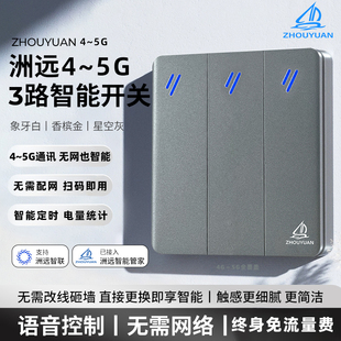洲远4G～5G智能开关手机语音远程控制无需路由无需中枢网关免配置