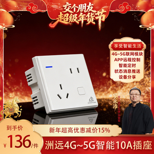 罗永浩推荐】洲远4G~5G智能插座10A 手机远程控制语音定时