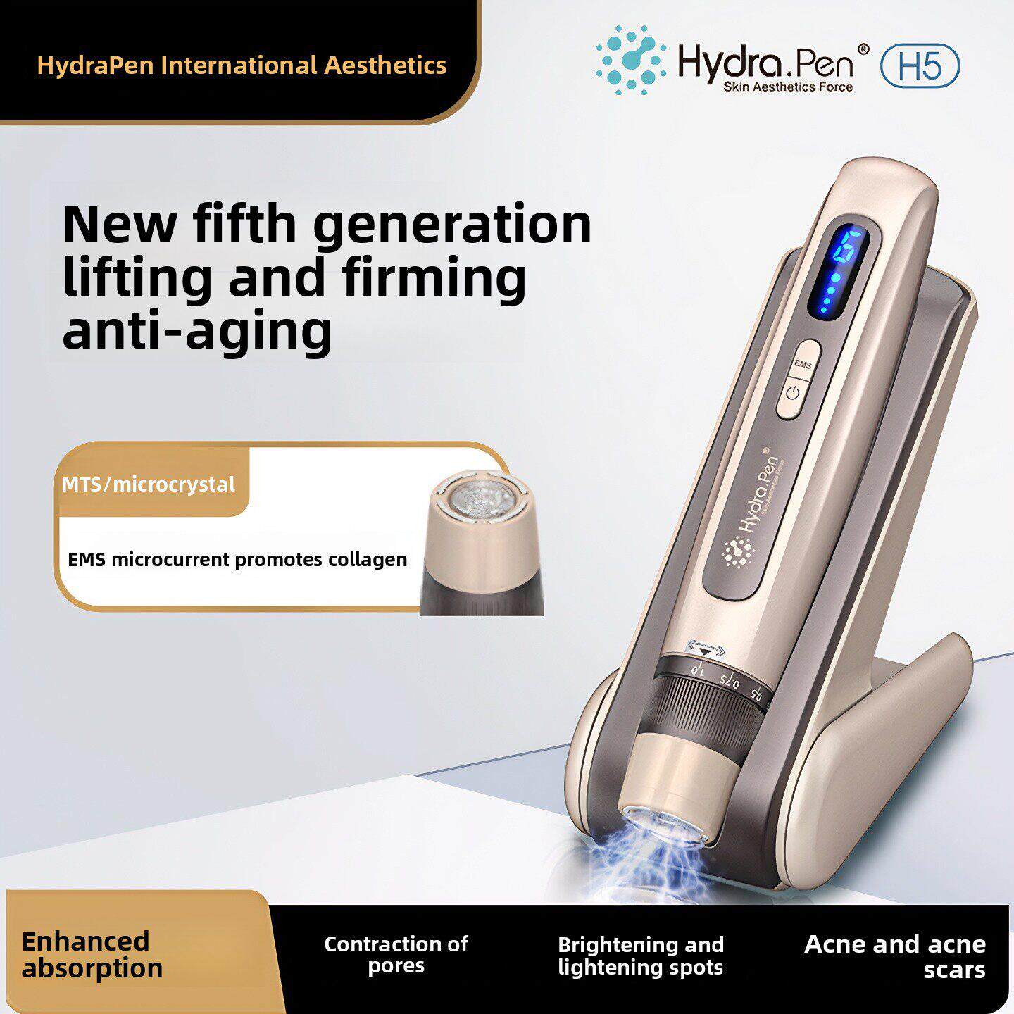 H5电动微晶笔MTS微针导入仪器纳米微晶中胚层自打EMS提拉紧致脸部