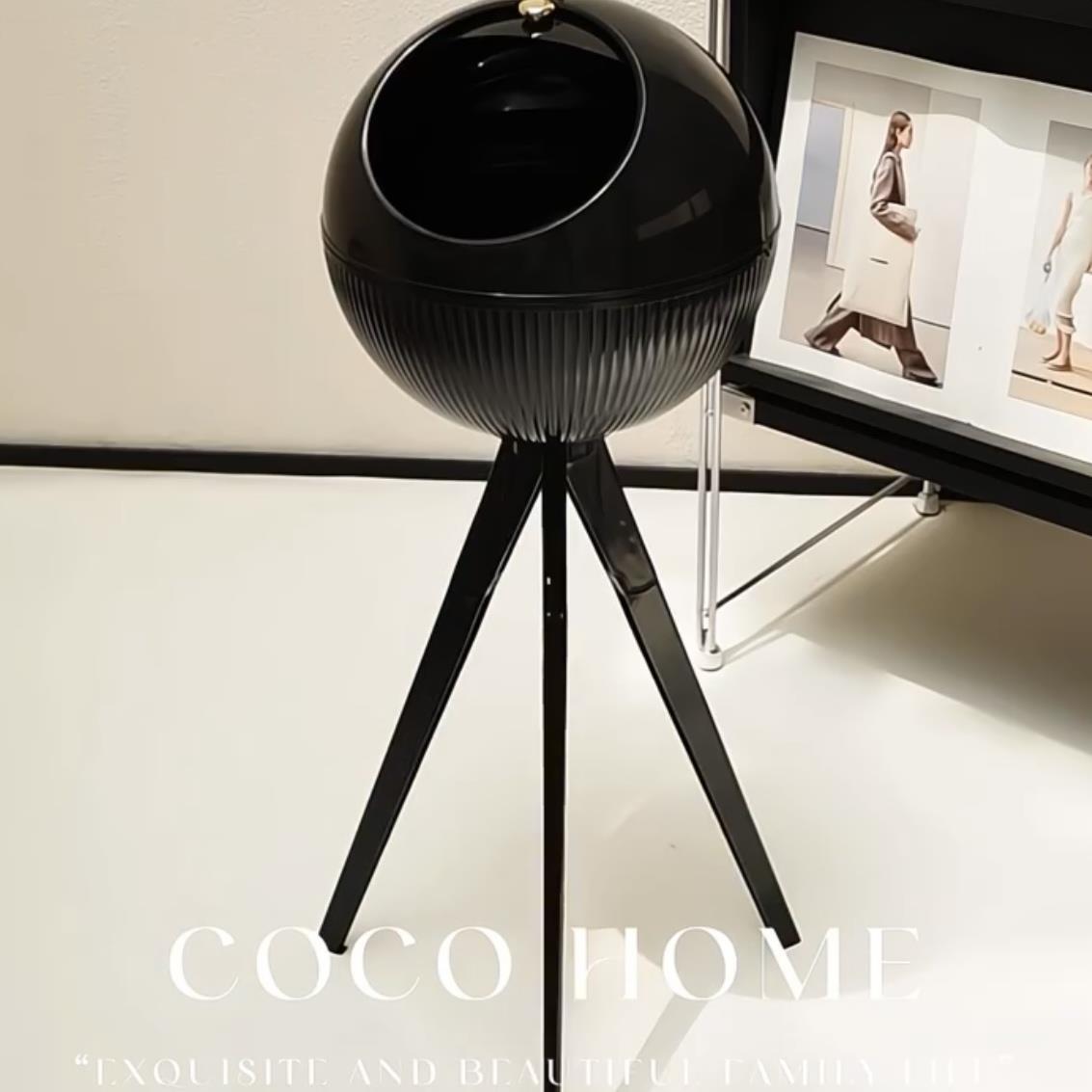 高档家用垃圾桶客厅卧室厨房免弯腰高脚收纳桶大容量置物架垃圾架