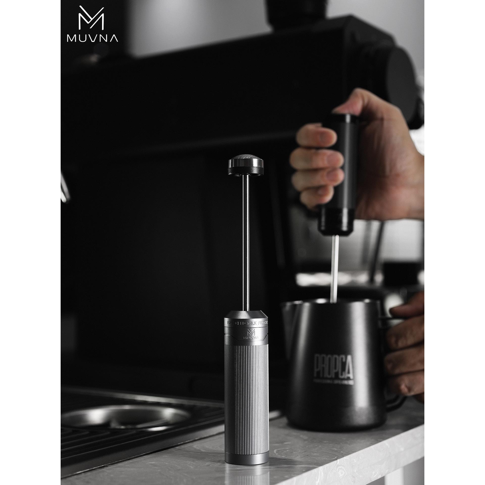 MUVNA慕威纳疾风打奶器意式咖啡拉花电动奶泡器手持发泡器搅拌器