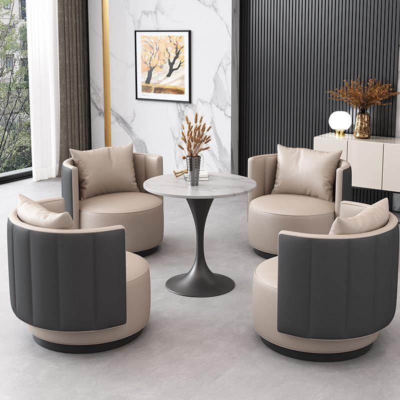 轻奢现代售楼处售楼部谈判一桌4椅小圆桌洽谈桌接待洽谈桌椅组合,住宅家具,岩板餐桌,淘宝优惠券,粉丝福利购,淘宝优惠卷