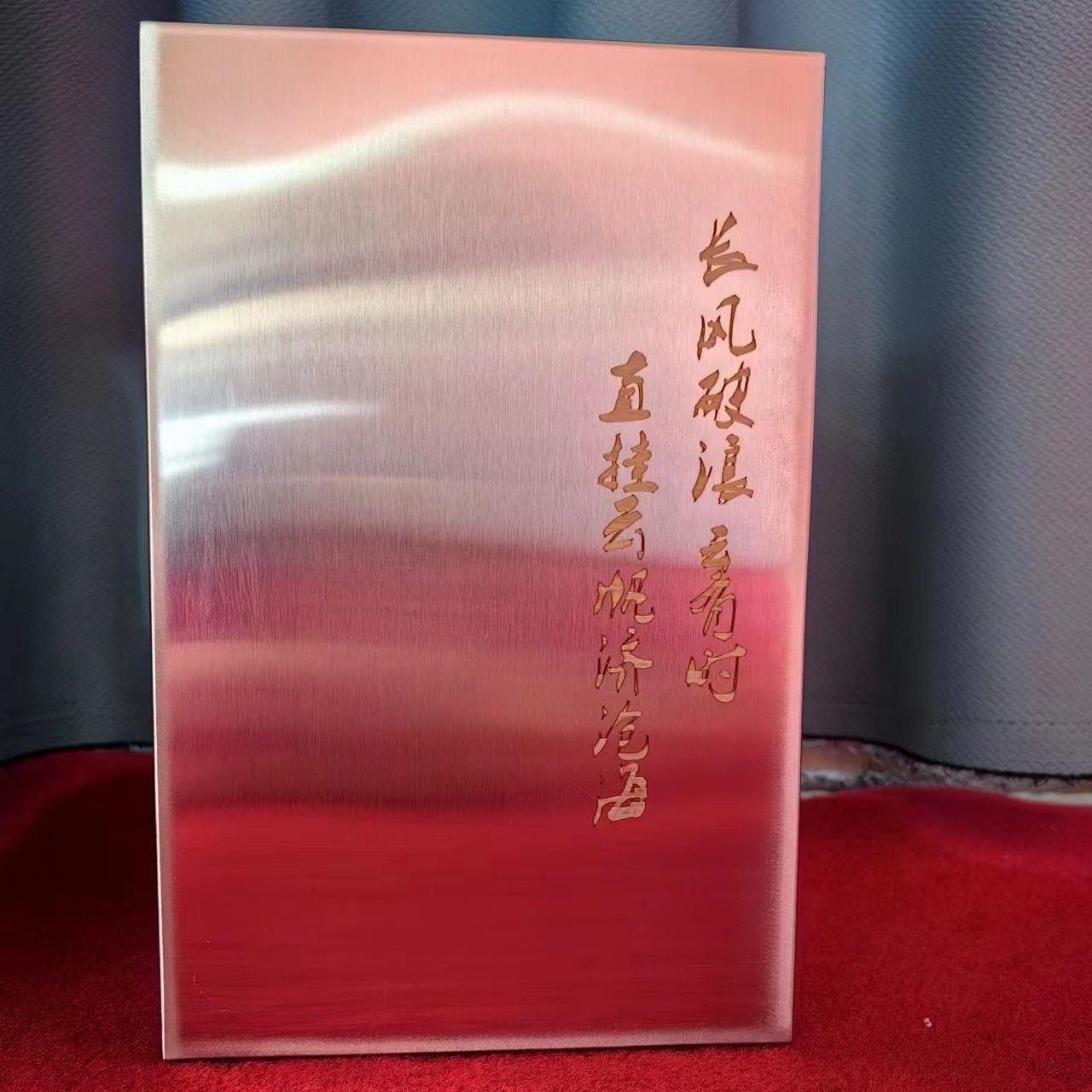新款长方形手工不锈钢存钱罐只存不取大容量超大号创意经典诗句