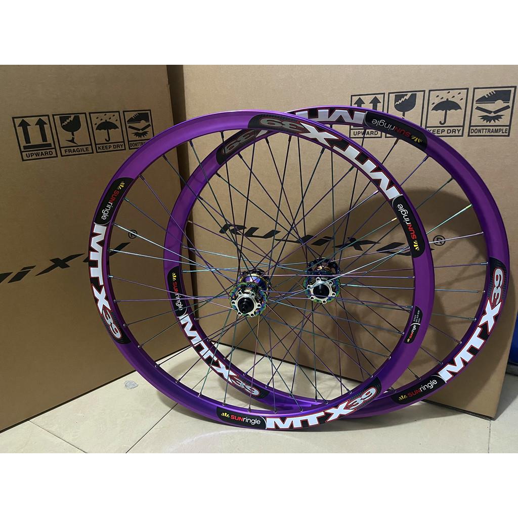 正品自编太阳圈MTX33/39焊接圈自行车高强度360响碟刹山地轮组