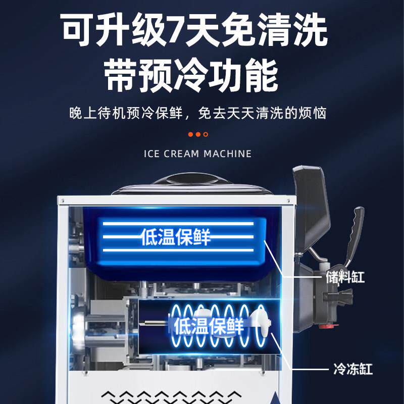 戈绅冰淇淋机商用全自动台式单头软冰激凌机器摆摊小型甜筒雪糕机