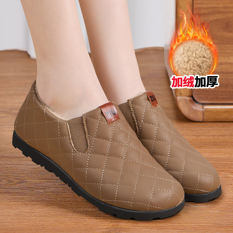 老北京布鞋女冬季加绒2025新款一脚蹬豆豆鞋懒人保暖防滑妈妈棉鞋,女鞋,棉鞋,淘宝优惠券,粉丝福利购,淘宝优惠卷