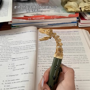 骨骼恐龙笔按压张嘴可夹薯片零食笔创意趣味搞怪解压签字笔签字笔