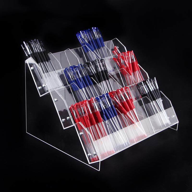 亚克力透明笔架展示架文具店笔架眉笔中性笔圆珠笔收纳盒陈列架