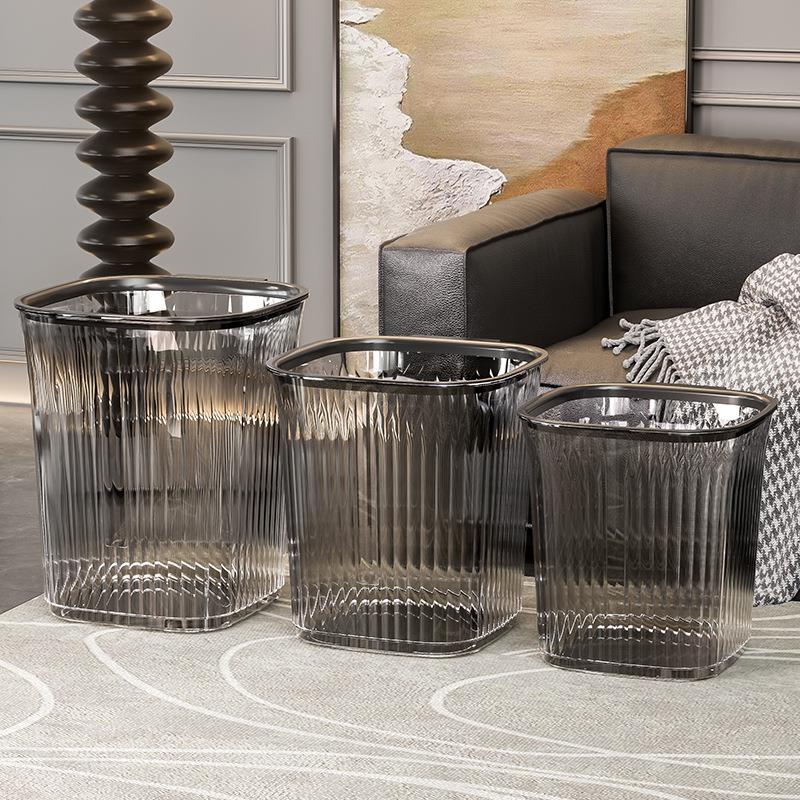 垃圾桶家用轻奢新款大号透明高颜值厨房垃圾桶客厅厕所垃圾桶