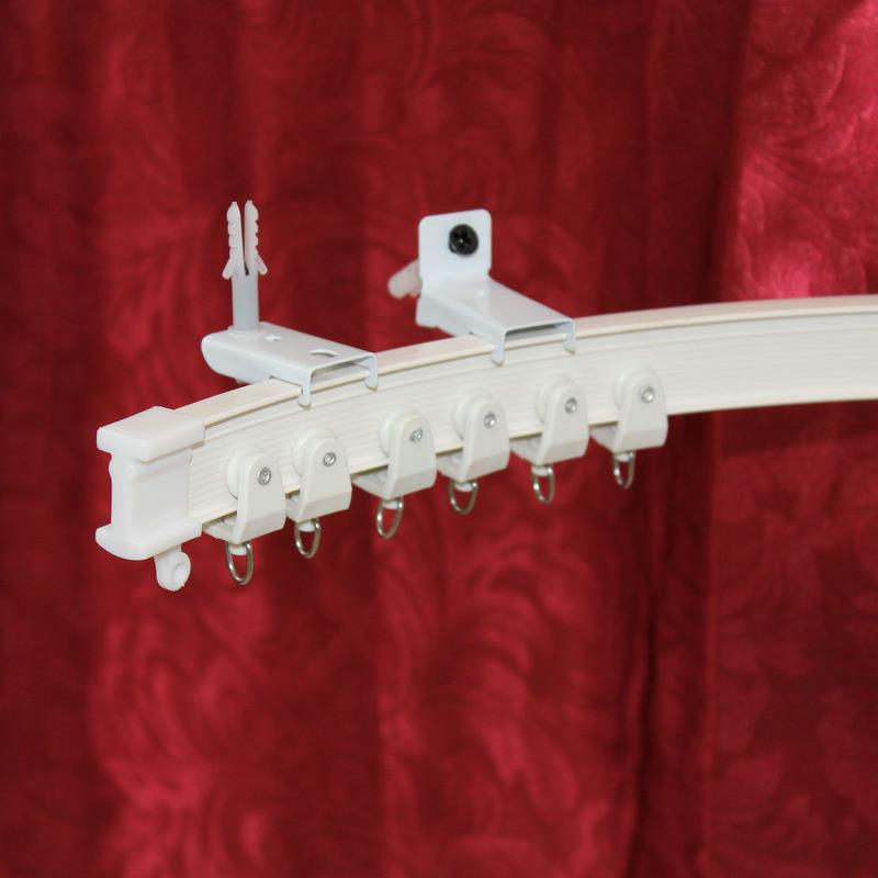 纳米无声窗帘轨道软弯轨阳台飘窗双轨道弯曲轨道珠帘轨道特价