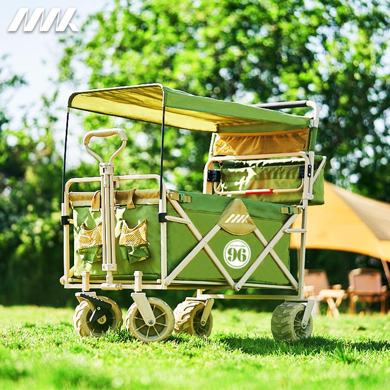 户外帐篷野营折叠车 营地野餐儿童拉车 户外露营一体式遮阳篷推车