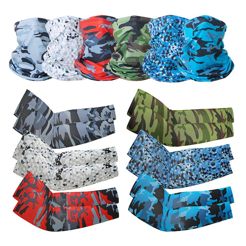 防晒骑行袖套户外魔术头巾套装夏季热卖运动骑行装备护脸围脖面罩