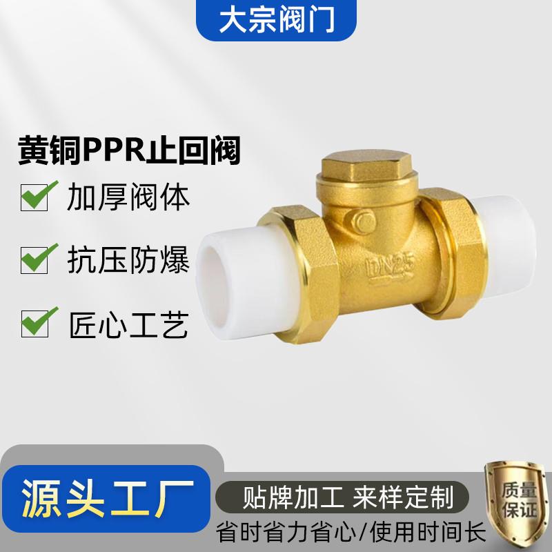 黄铜卧式PPR止回阀 立式热熔双活接铜单向阀自来水管道防逆流