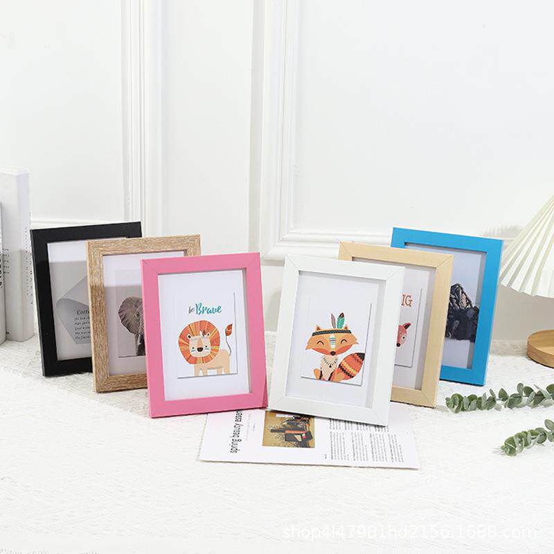现代简约复合实木摆台相框MDF画框7寸10寸A4挂墙照片墙相框