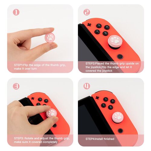 极速4PCS Cute Cat Claw Design Thumb Grip Caps Joystick Cap f