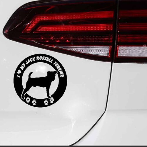 极速15CM*15CM  I Love My Jack Russell Terrier Dog Car Bumper