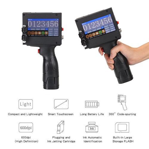 极速Handheld Inkjet Printer QR Code Barcode Logo Batch Numbe