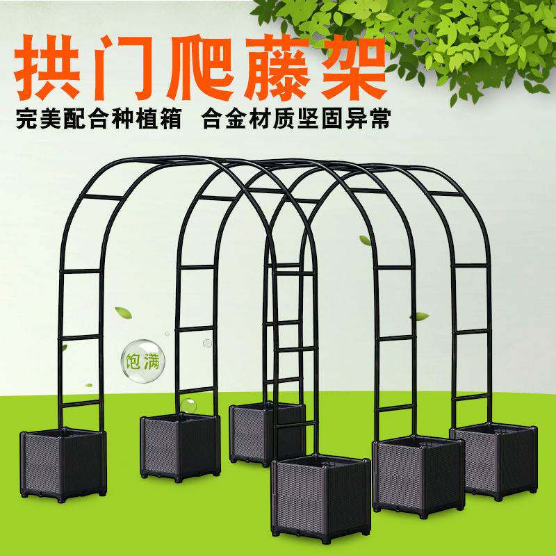 极速园艺支架家庭爬藤鲜花铁艺拱门婚庆花架花支柱拱形蔬菜架一件