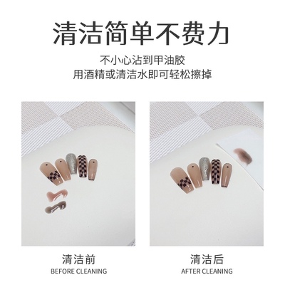 俄式简约风美甲手枕套装手枕垫桌垫斜面原木皮质美甲店专用工具