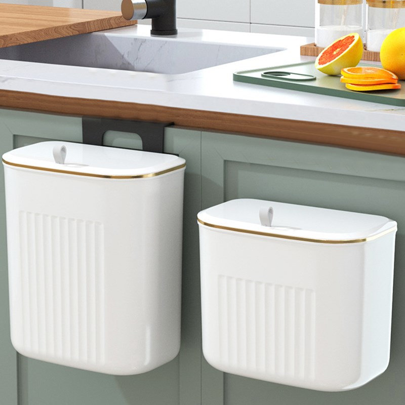 厨房垃圾桶壁挂式家用客厅卧室厕所卫生间带盖大容量筒拉厨余专用