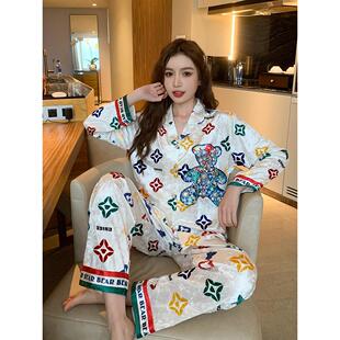 2024年新款高级感金丝绒睡衣女冬季长袖可外穿家居服套装女士女款