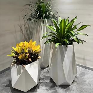 玻璃钢简约花盆花池大号户外商场室内花盆定制长方形室外长条花盆