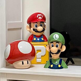 玛利欧陶瓷收纳罐问号家居装饰摆件卡通童年回忆客厅储物罐送儿童