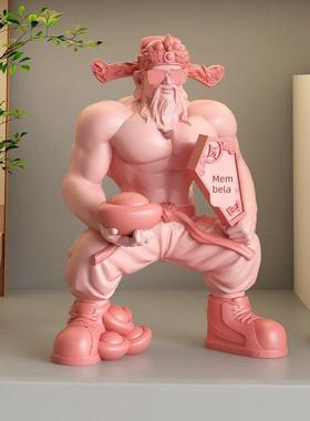 肌肉财神爷桌面装饰品摆件乔迁开业礼物收银台办公室生日礼物