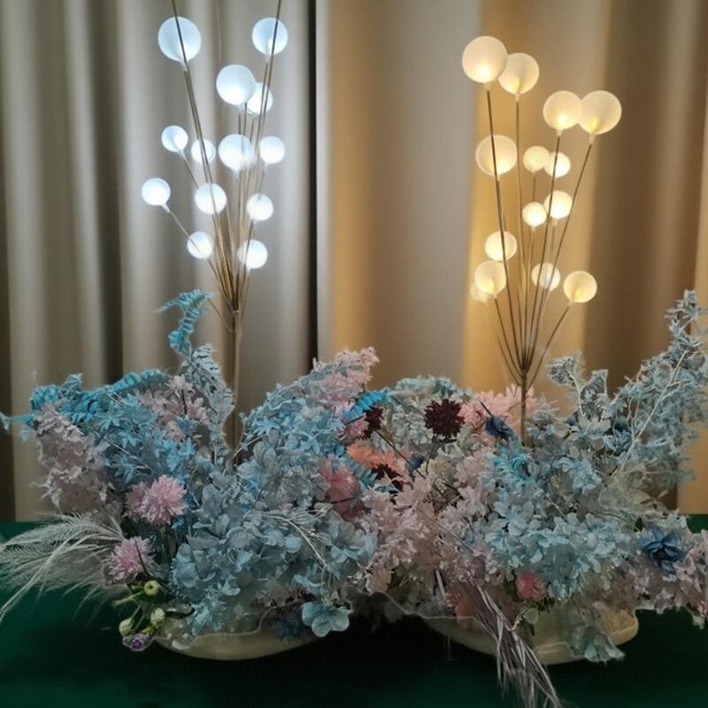 新款婚庆道具幸福果树路引金色铁艺发光圆球树T舞台配件背景装饰