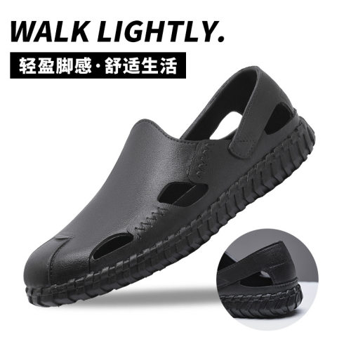 夏季新款凉鞋男外穿镂空包头凉鞋