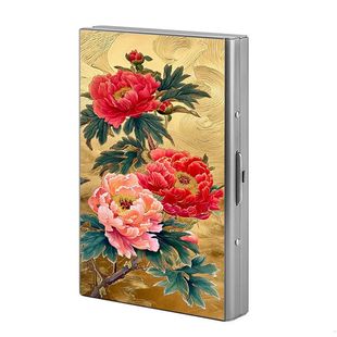 不锈钢高档金属卡包防磁防盗刷印花钱包超薄迷你银行卡盒卡片收纳