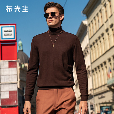 布先生轻奢高领长袖羊毛衫男款