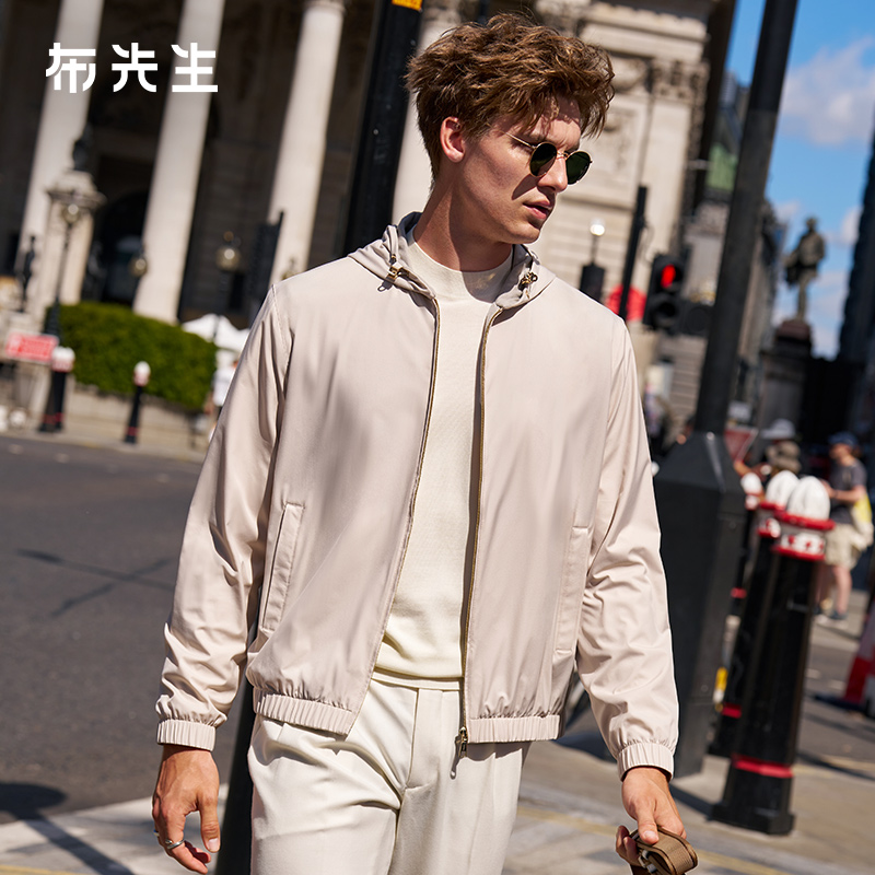 布先生轻奢连帽夹克外套男士新款