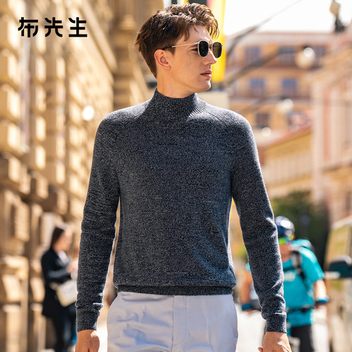 布先生轻奢长袖羊绒衫小高领毛衣