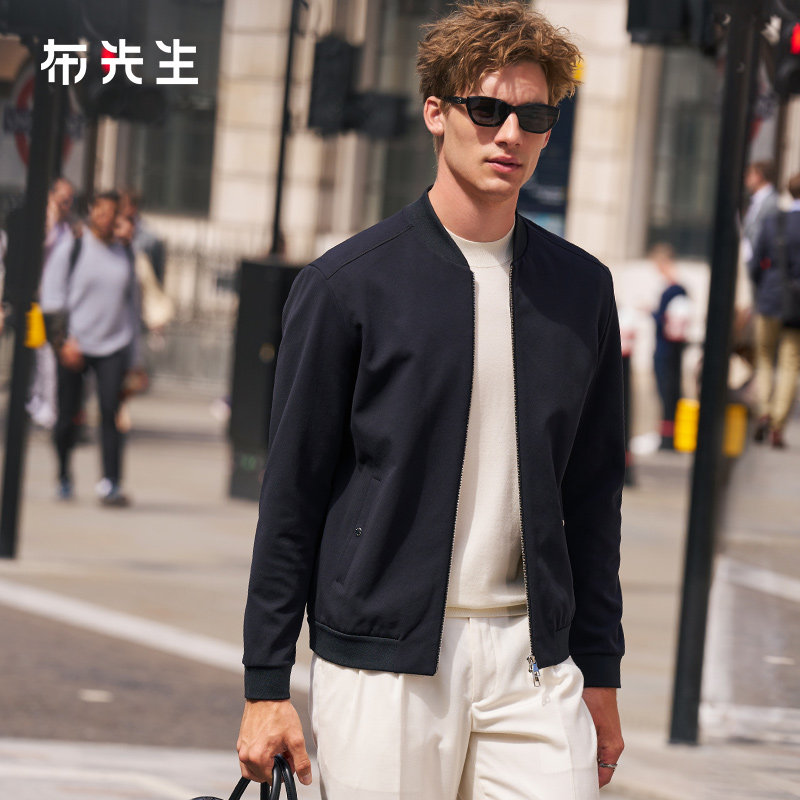 布先生轻奢黑色夹克开衫外套棒球领双头拉链新款男士上衣PT16785,男装,夹克,淘宝优惠券,粉丝福利购,淘宝优惠卷
