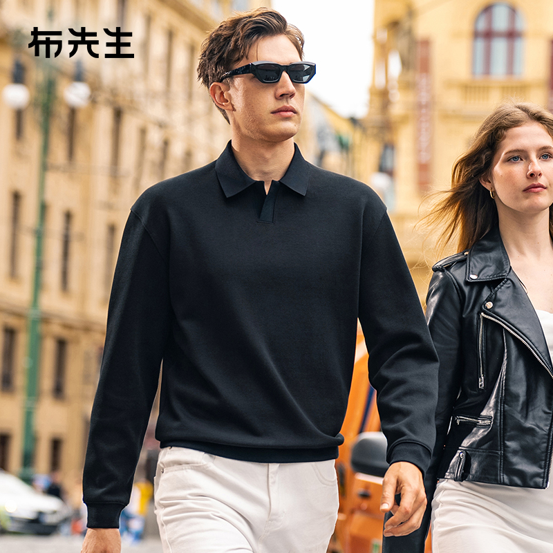 布先生轻奢贴身卫衣海鸥领男款