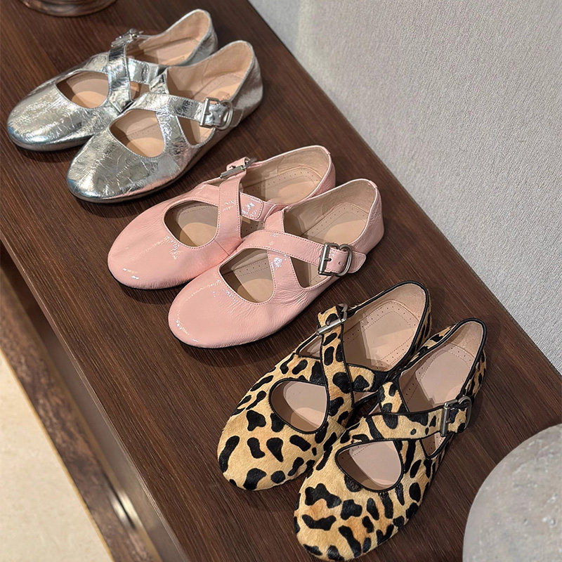 【小个子的福音】法式交叉带平底芭蕾鞋女软底真皮银色玛丽珍单鞋,女鞋,时尚芭蕾鞋,淘宝优惠券,粉丝福利购,淘宝优惠卷