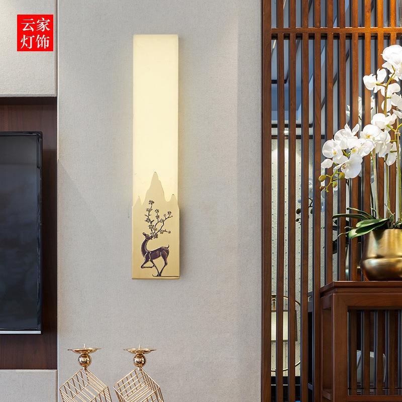 新中式全铜云石壁灯led户外防水景观灯别墅庭院灯亮化灯中山灯饰