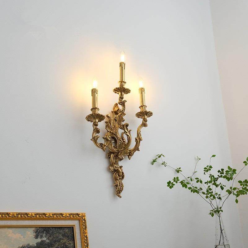 美式复古法式中古全铜客厅欧式卧室床头过道大气奢华别墅壁灯灯具