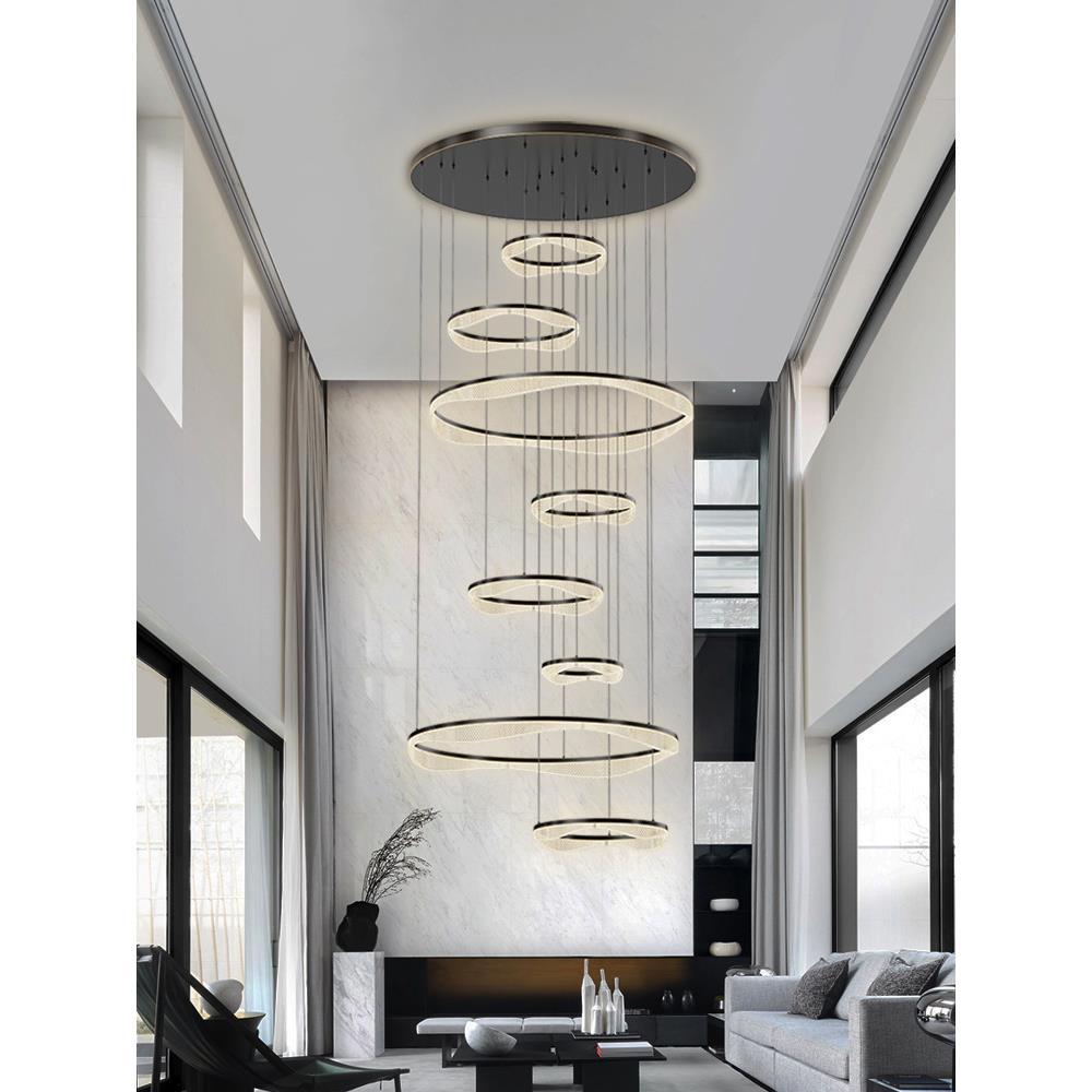 轻奢水晶别墅挑空客厅吊灯新款复式楼大吊灯跃层旋转楼梯间长吊灯