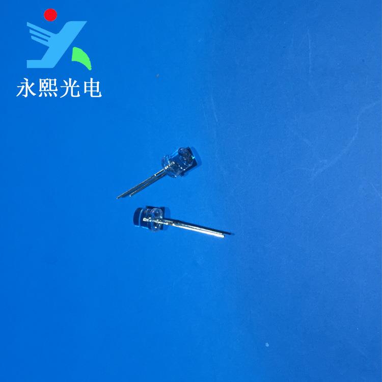 5MM短脚白发白色LED灯珠发光二极管 f5平头白灯 白光