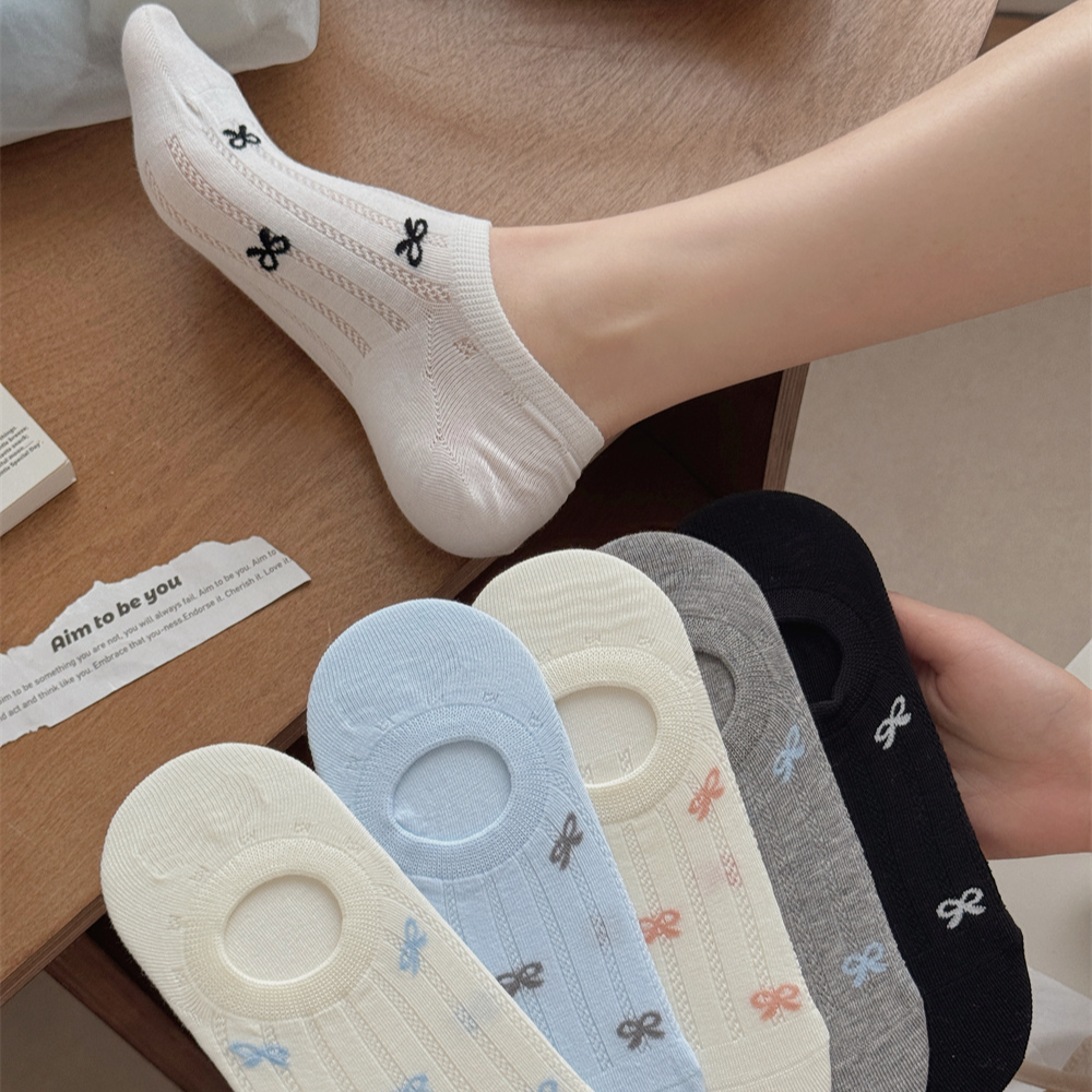 蚂蚁同学【浅口不掉跟】无骨隐形袜女春夏季薄款网眼棉袜透气女袜