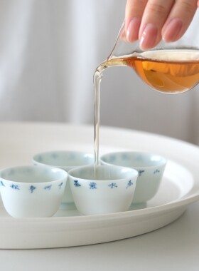 柒月里订制青花手绘主人杯诗文杯茶杯工夫瓷杯小容量茶杯20毫升