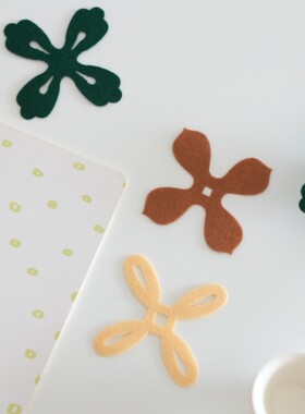 柒月里花瓣型毛毡杯隔防滑防磕碰茶杯垫便携功夫茶具收纳配件