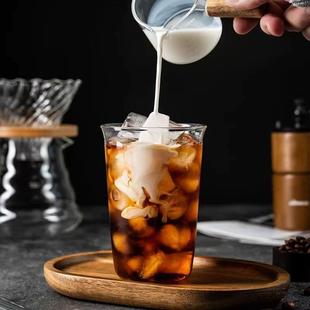 简约冰美式 宽口杯厂家 拿铁咖啡杯饮品玻璃杯家用透明冷饮喝水杯