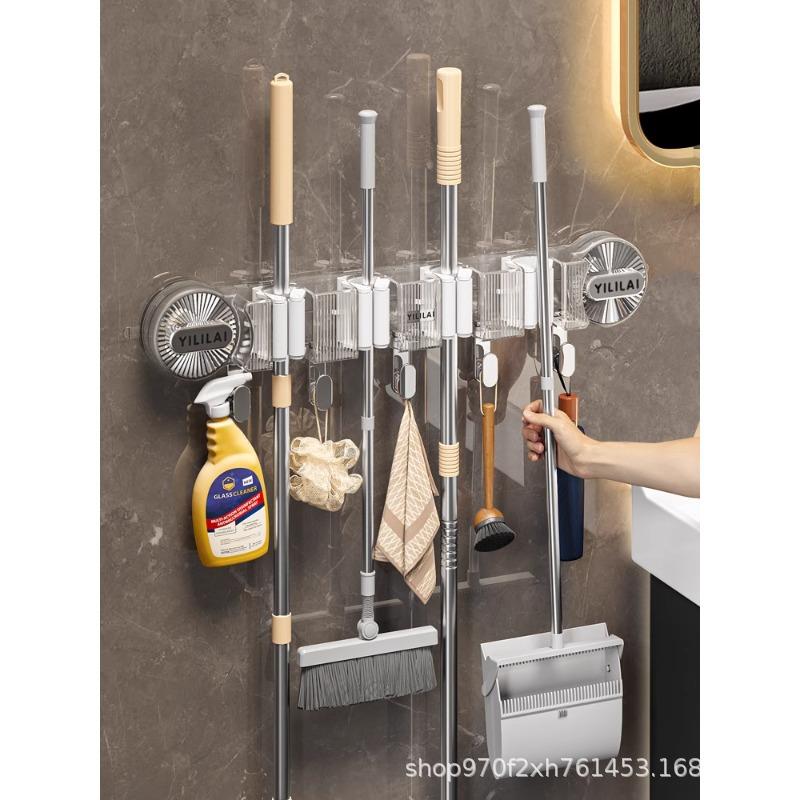 浴室壁挂吸盘拖把夹挂扫把架收纳置物架免打孔夹子卫生间拖把架钩
