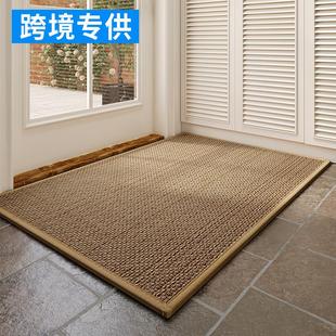 进门地垫亚麻编织脚踏垫橡胶地毯客厅垫子入门大门口家用防滑脚垫