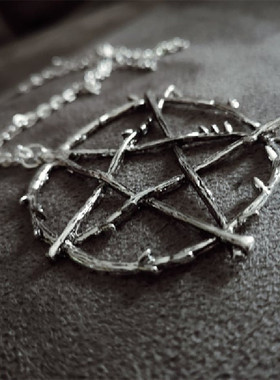Gothic Pentagram Necklace Grunge Pentacle Wicca Punk Pentagr