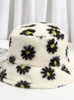 New Fashion Women Bucket Hat Faux Fur Fisherman Cap Multicol
